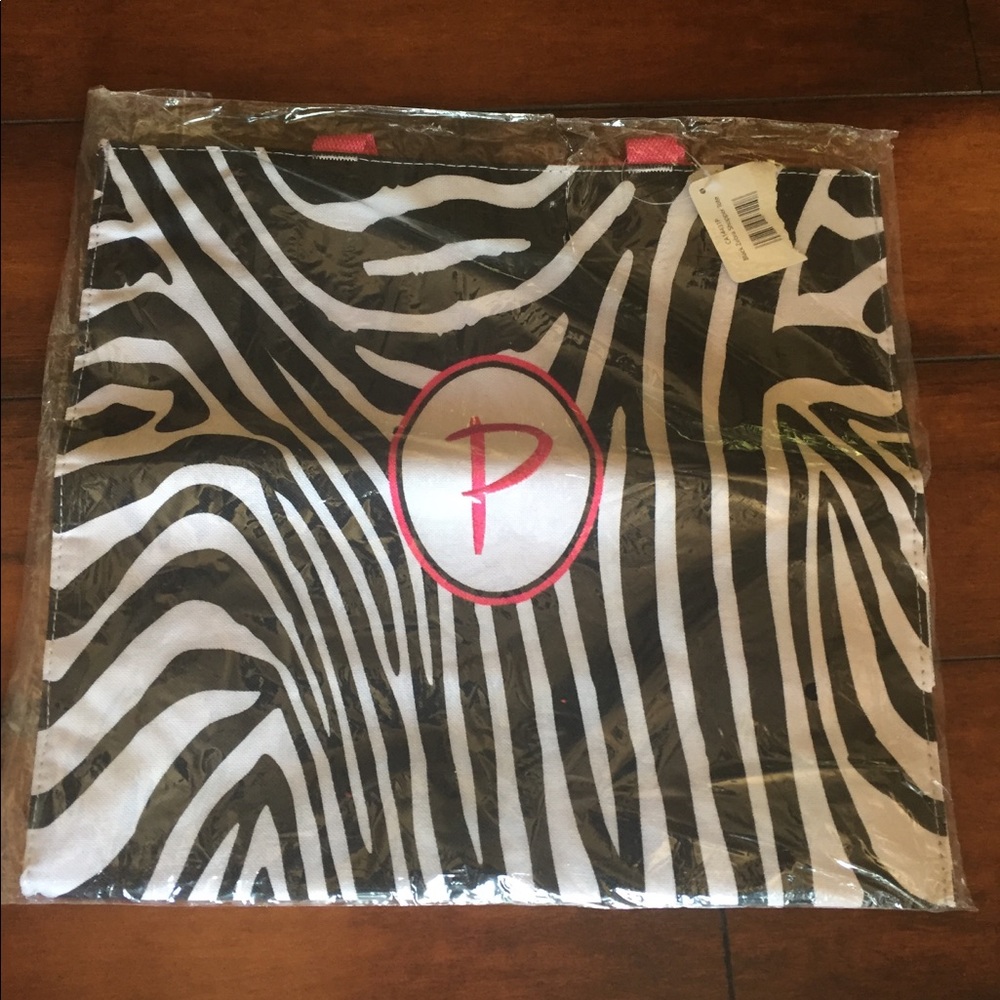 Monogrammed tote bag “P” zebra